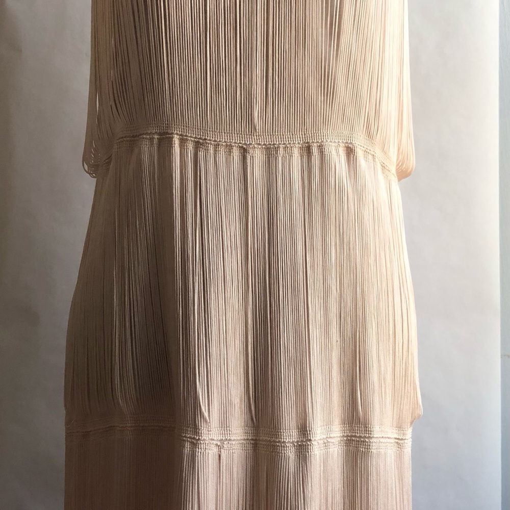 H&M Ballet Pink Fringe Boho Mini Dress S/M